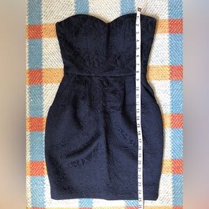 ASOS Petite navy jacquard tulip dress with pockets! Sz 1 US/ sz 4 UK